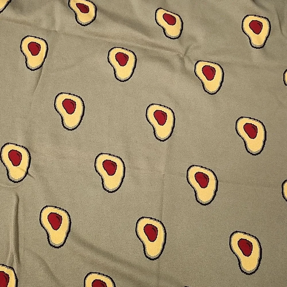 Isaac Mizrahi Olive Green Avocado Throw Blanket, Cotton, 60